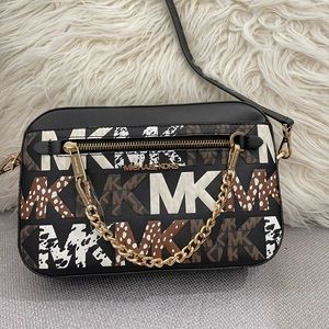 Michael Kors Jet Set Chain Crossbody Animal Print